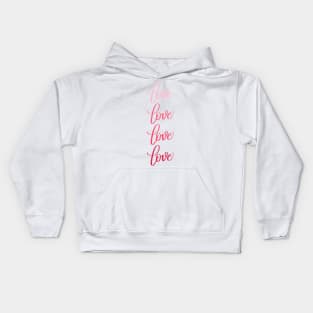 Love in Modern Calligraphy in Pink Gradient Kids Hoodie